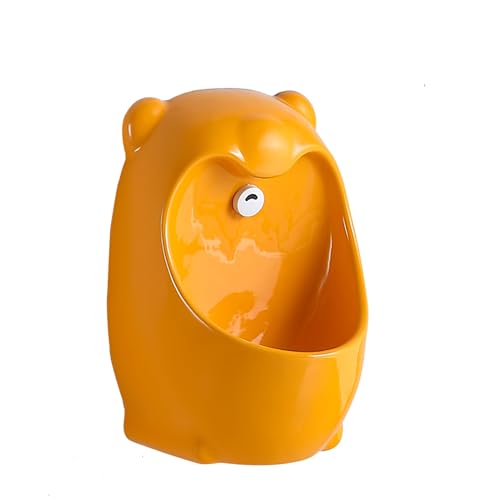 Spritzwassergeschützte Keramik-Urinale für Männer, Töpfchen-Trainingsurinal für Jungen, Automatische Sensorspülung, für Badezimmer Geschäfte öffentliche Toiletten(Orange) von JHDXL