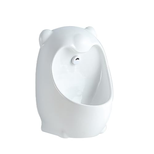 Spritzwassergeschützte Keramik-Urinale für Männer, Töpfchen-Trainingsurinal für Jungen, Automatische Sensorspülung, für Badezimmer Geschäfte öffentliche Toiletten(White) von JHDXL