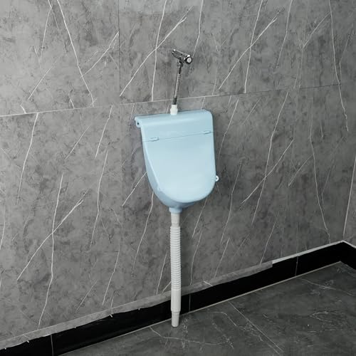 Urinal Kunststoff Pissoir mit Schlauch, Kommerzielles Auslaufsicheres Wandmontiertes Urinal, für Garten Toilette Haus, Camping, Baustelle, Garagen(Light blue) von JHDXL