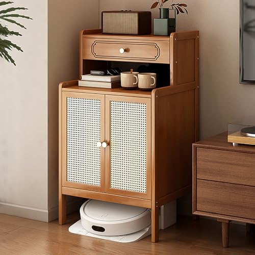 Versteckter Staubsauger-Schrank, Aufbewahrungsschrank für Saugroboter mit Türen Und Schubladen, für Wohnzimmer, Schlafzimmer, Badezimmer, Balkon(Brown) von JHDXL