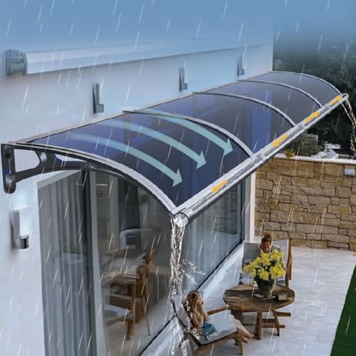 Vordach für Haustür, Dick Pultvordach, Eingangsmarkise Regenschutz, Terrassendach Regenschutz & UV-Schutz, Moderne Vordach für Haustür, für Tür Fenster Veranda(65 * 120cm/25.6 * 47.2in) von JHDXL