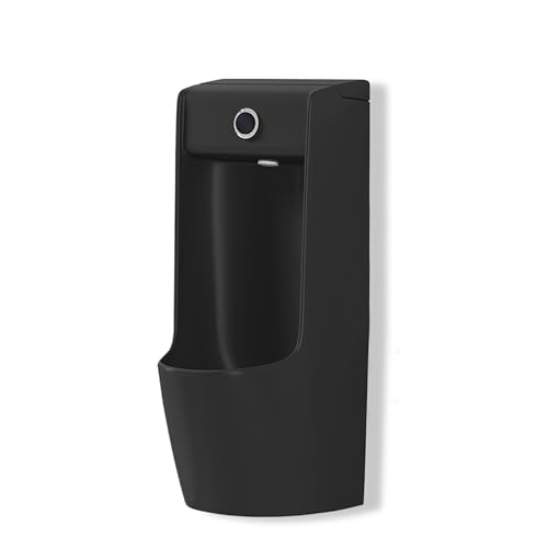 Wandmontiertes Keramik Urinal für Männer, Automatisches Sensor Urinal Kommerzielle Pissoir, für Bars Badezimmer Hotels Geschäfte öffentliche Toiletten(Black 1) von JHDXL