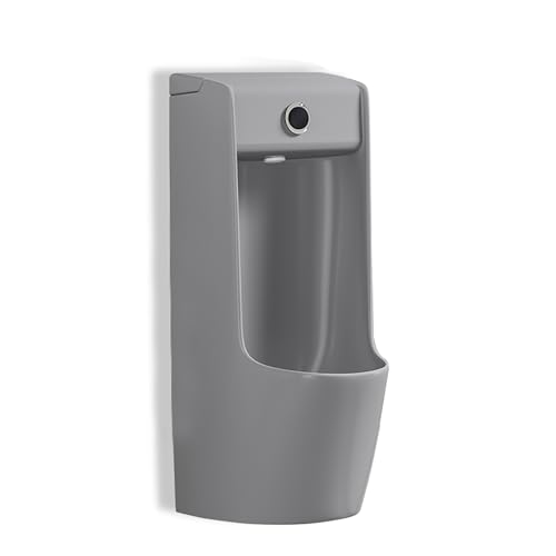 Wandmontiertes Keramik Urinal für Männer, Automatisches Sensor Urinal Kommerzielle Pissoir, für Bars Badezimmer Hotels Geschäfte öffentliche Toiletten(Gray 1) von JHDXL