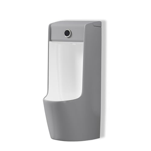 Wandmontiertes Keramik Urinal für Männer, Automatisches Sensor Urinal Kommerzielle Pissoir, für Bars Badezimmer Hotels Geschäfte öffentliche Toiletten(Gray 2) von JHDXL