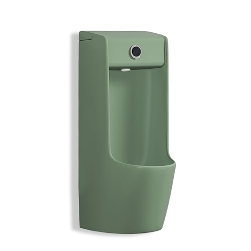Wandmontiertes Keramik Urinal für Männer, Automatisches Sensor Urinal Kommerzielle Pissoir, für Bars Badezimmer Hotels Geschäfte öffentliche Toiletten(Green 1) von JHDXL