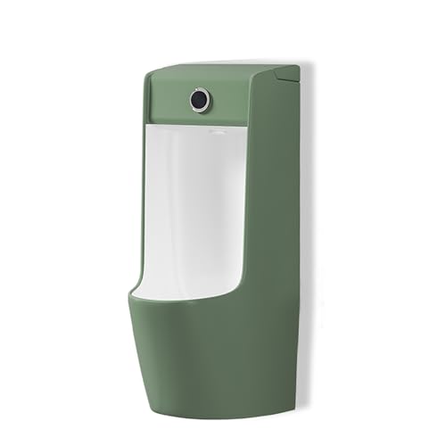 Wandmontiertes Keramik Urinal für Männer, Automatisches Sensor Urinal Kommerzielle Pissoir, für Bars Badezimmer Hotels Geschäfte öffentliche Toiletten(Green 2) von JHDXL