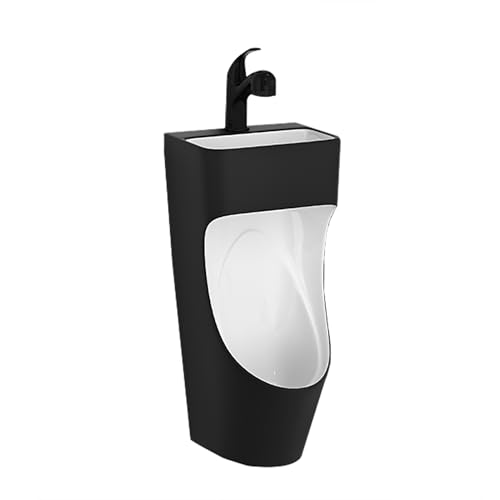 Wandmontiertes Kommerzielles Spülsystem für Männer, Urinale für öffentliche Toiletten, für Bars Badezimmer Hotels Geschäfte öffentliche Toiletten(Black) von JHDXL