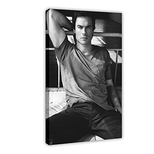 JHGSD Amerikanischer Schauspieler Ian Somerhalder 20 Leinwandposter Schlafzimmer Dekor Sport Landschaft Büro Zimmer Dekor Geschenk 30 x 45 cm Rahmen style1 von JHGSD