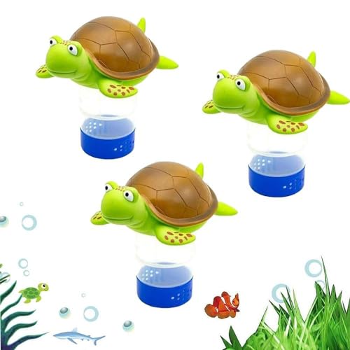 Schwimmender Chlorspender mit niedlicher Schildkröte, Schwimmer, Schwimmtabletten, Schwimmbad, F7X2, Poolzubehör, 1 Stück von JHIALG