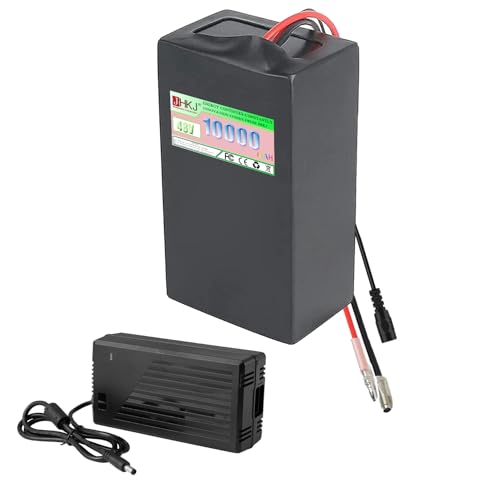 JHKJ 48-Volt-Lithiumbatterie 48 V 20 Ah Lithiumbatterie 48 V 10 Ah 12 Ah 15 Ah Herausnehmbare Batterie 48 V Li-Ionen-Batterie mit Ladegerät 250 W - 1000 W Motoren,48v10ah Bullet von JHKJ