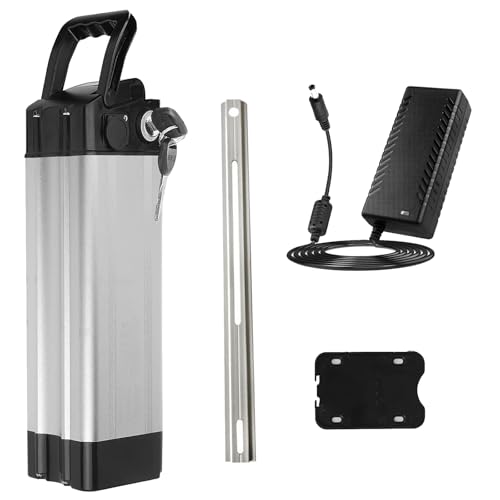 JHKJ Lithium-Ionen-Akku 48 V 20 Ah 12 Ah Lithium-Akku 36 V 10 Ah 15 Ah Herausnehmbarer Akku 48 V Li-Ionen-Akku mit Ladegerät und Schienen für 250 W – 1000 W Motorkit,48v12ah 390mm von JHKJ