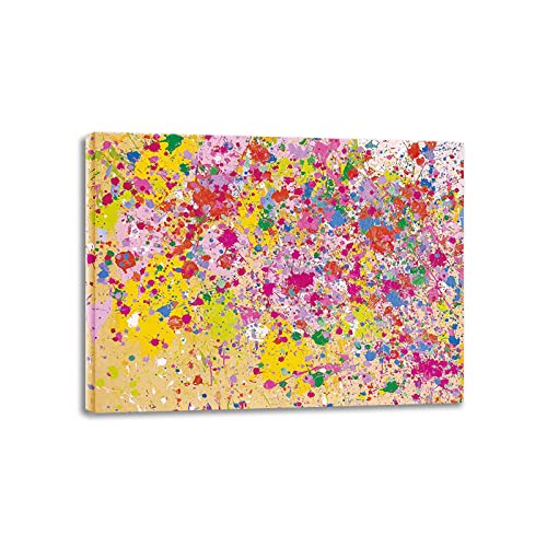 Walasse Ting Berühmte Gemälde mit Rahmen"Sweet Milky Way"Gedehnt Giclee Auf Leinwand drucken,Reproduktion auf Leinwand,Leinwandbilder Fertig zum Aufhängen 50x70cm(20x28in) Gerahmt von JHLA