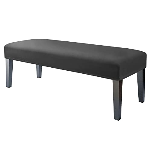 JHLD 1 Stück Universal-Bezug für Esszimmer-Bank, Samt Bezug für Esszimmerstuhl Stretch Dining Bench Cover für Esszimmer weiche Spandex Stuhlhussen Für Wohnzimmer Schlafzimmer -Schwarz-1 Stück von JHLD