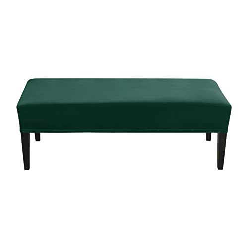 JHLD 1 Stück Universal-Bezug für Esszimmer-Bank, Samt Bezug für Esszimmerstuhl Stretch Dining Bench Cover für Esszimmer weiche Spandex Stuhlhussen Für Wohnzimmer Schlafzimmer -dunkelgrün-1 Stück von JHLD