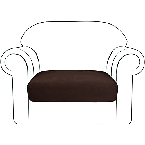 JHLD Stretch Sofa Sitzkissenbezug, Wildleder Sitzkissenschutz Elastische Sofa-Sitzkissenbezüge Sofa-Sitzkissenbezug Für Stühle, Sofas-Leichter Kaffee-1 Sitzer von JHLD