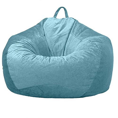 JHLD Sitzsack-Sesselbezug (Ohne Füllung), Extra Große Sitzsack Stuhlbezug Plüsch Weiche Sofabezug Sitzsack Hülle Für Kinder Und Erwachsene-Hellblau-90x110 cm von JHLD