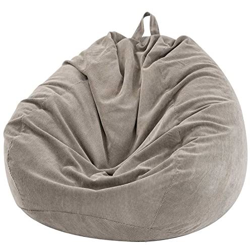 JHLD Sitzsack-Sesselbezug (Ohne Füllung), Sitzsack Stuhlbezug Cord Extra Große Sitzsack Hülle Sofabezug Maschinenwaschbar-Taupe-70x80 cm von JHLD