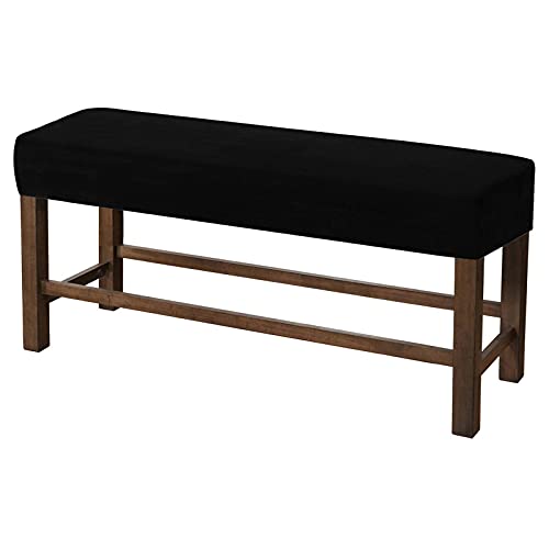 Universal-Bezug Für Esszimmer-Bank, Samt Dining Bench Cover Für Esszimmer Stretch Bezug Für Esszimmerstuhl Elastische Stuhlhussen Abnehmbare Waschbar Für Wohnzimmer-schwarz-Groß von JHLD