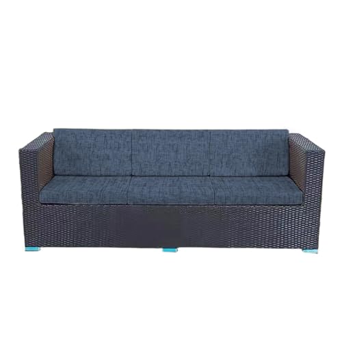 JHOMHF Elastische Stretch Rattan Kissenbezüge wasserdichte Sitzbezüge for Gartenmöbel mit weichem Stoff for Terrassen-Gartensofas(Color3,1PC) von JHOMHF