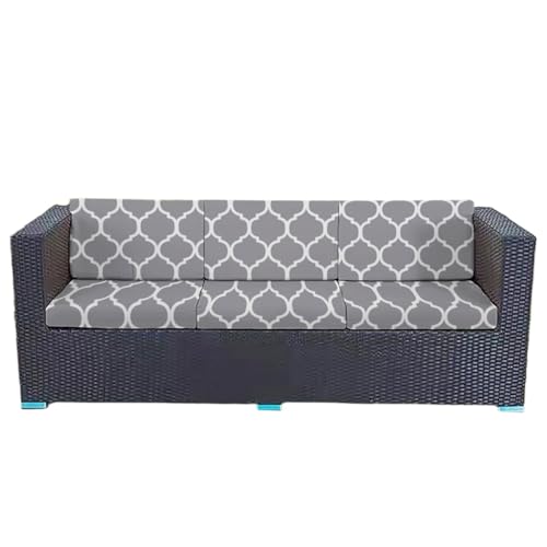 JHOMHF Elastische Stretch Rattan Kissenbezüge wasserdichte Sitzbezüge for Gartenmöbel mit weichem Stoff for Terrassen-Gartensofas(Color6,3PCs) von JHOMHF