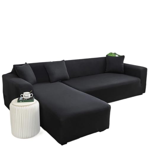 JHOMHF Elastischer Sofabezug aus Mikrofaser, superweich, rutschfest, waschbar, mit Einzelsitzbezügen (Farbe J, L 3-Sitzer, 190~230 cm) von JHOMHF
