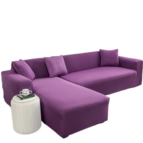 JHOMHF Elastischer Sofabezug aus Mikrofaser, superweich, rutschfest, waschbar, mit Einzelsitzbezügen (Farbe N, L 3-Sitzer, 190~230 cm) von JHOMHF
