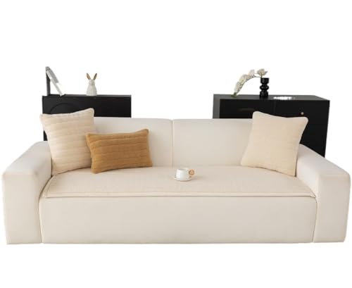 JHOMHF Gestreifter Flauschiger Sofabezug Dicker weicher Warmer und Rutschfester Möbelschutz for Haustiere maschinenwaschbar und tierhaarresistent(Cream,28"x59") von JHOMHF