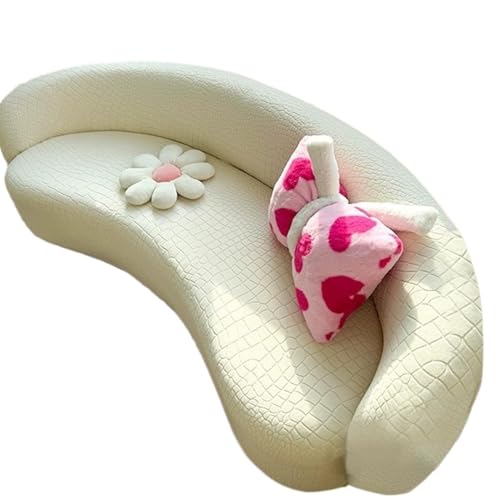 JHOMHF Halbrunder hochelastischer elastischer moderner Sofabezug mit Wolkenmuster for geschwungene Sofas modulare Sofas(Beige,235-300cm/92.5-118in) von JHOMHF