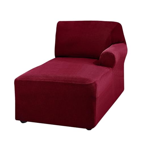 JHOMHF L förmiger Sofabezug mit Armschutz aus elastischen Riemen Jacquard Chaiselongue Bezug for Links und rechts Möbelschutz for Sofas(Wine Red,Right) von JHOMHF