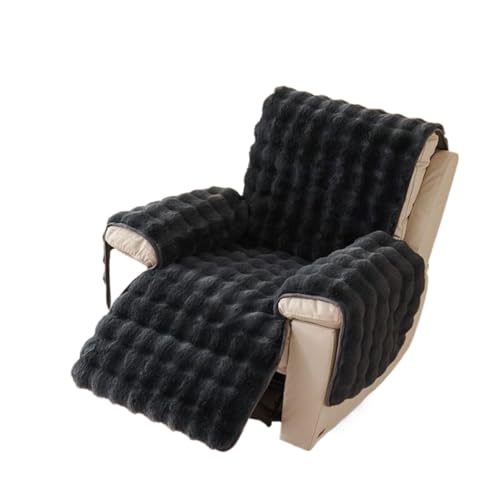 JHOMHF Plüsch Liegestuhlbezug zotteliger Rutschfester Sofabezug for Lazy Boy Liegestühle weicher Armlehnenschutz for Kinder(Dark Gray) von JHOMHF
