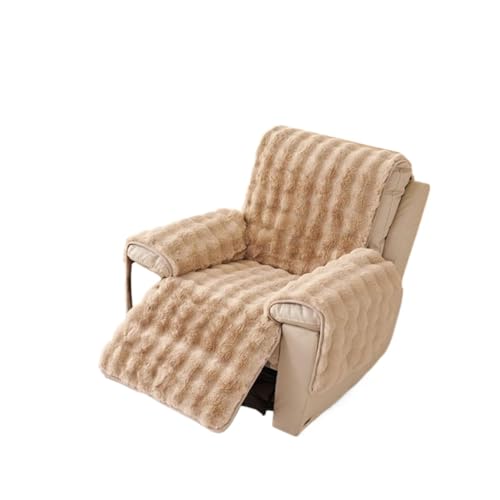JHOMHF Plüsch Liegestuhlbezug zotteliger Rutschfester Sofabezug for Lazy Boy Liegestühle weicher Armlehnenschutz for Kinder(Khaki) von JHOMHF