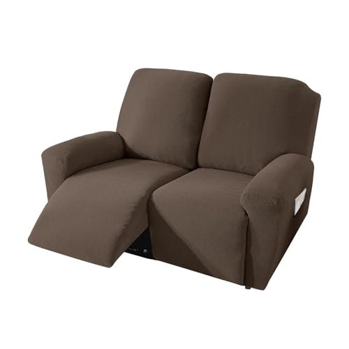 JHOMHF Relaxsofa Schonbezug 1/2/3 Sitzer Stretch Jacquard Sofabezüge for Liegesofas Möbelschutzbezug maschinenwaschbar(Light Coffee,2 Seater) von JHOMHF