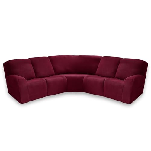 JHOMHF Rutschfestes 5 Sitzer Sofabezug Set mit Bezügen for Ecksessel Stretch Sofabezüge for Anbausofas inklusive Einzelsitzbezug(Color7,Single seat) von JHOMHF