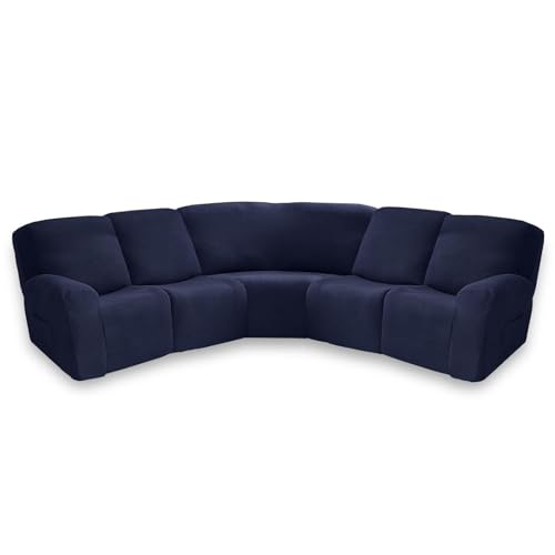 JHOMHF Rutschfestes 5 Sitzer Sofabezug Set mit Bezügen for Ecksessel Stretch Sofabezüge for Anbausofas inklusive Einzelsitzbezug(Color9,Single seat) von JHOMHF