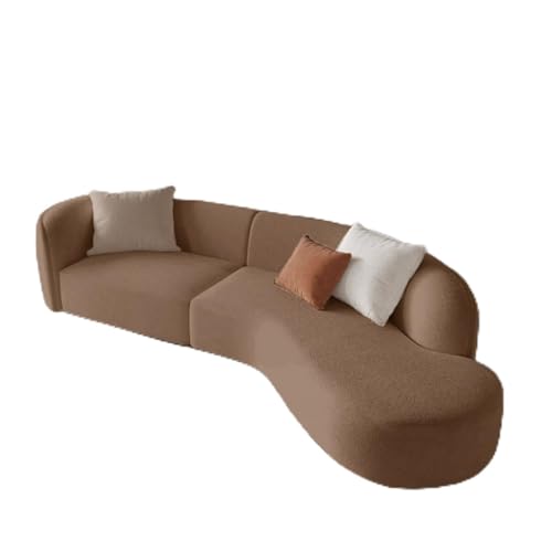JHOMHF Sofabezug aus Samt dehnbar gebogen rutschfest moderner Sofabezug in Wolkenform for Restaurant Café Bar Wohnzimmer Möbelschutz(Camel,1 seat [37-57 inch]) von JHOMHF