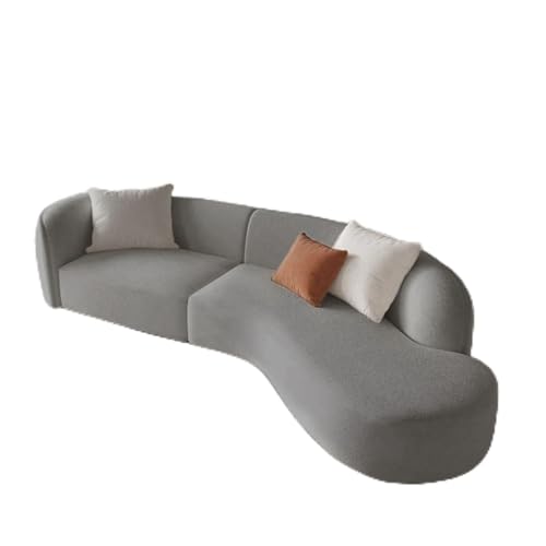 JHOMHF Sofabezug aus Samt dehnbar gebogen rutschfest moderner Sofabezug in Wolkenform for Restaurant Café Bar Wohnzimmer Möbelschutz(Grey,4seat [ 92-118 inch ]) von JHOMHF