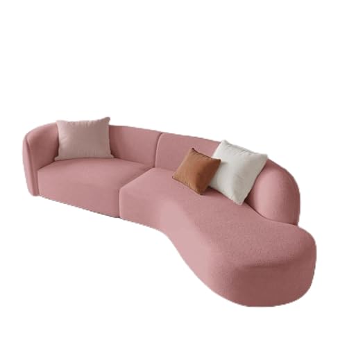 JHOMHF Sofabezug aus Samt dehnbar gebogen rutschfest moderner Sofabezug in Wolkenform for Restaurant Café Bar Wohnzimmer Möbelschutz(Pink,2 seat [55-73 inch ]) von JHOMHF