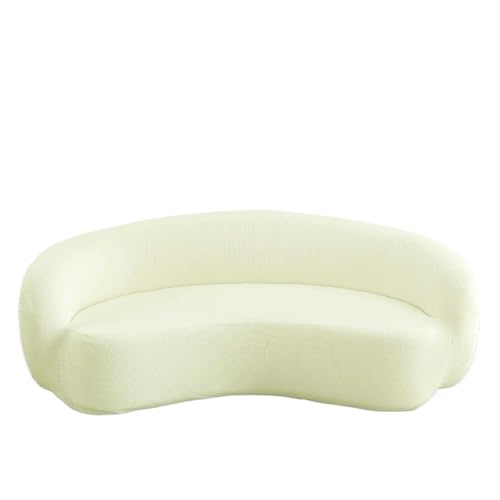 JHOMHF Stretch Bezug for Drehstühle moderner Schonbezug for Akzentstühle Mid Century Sofas waschbarer gebogener Couchschutz for Clubsessel(Beige,2seat) von JHOMHF