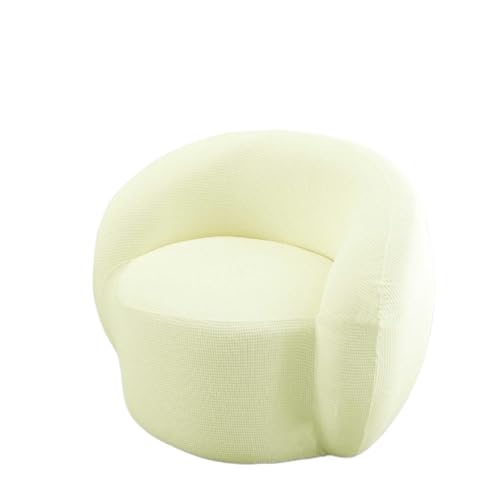 JHOMHF Stretch Bezug for Drehstühle moderner Schonbezug for Akzentstühle Mid Century Sofas waschbarer gebogener Couchschutz for Clubsessel(Beige,Chair) von JHOMHF