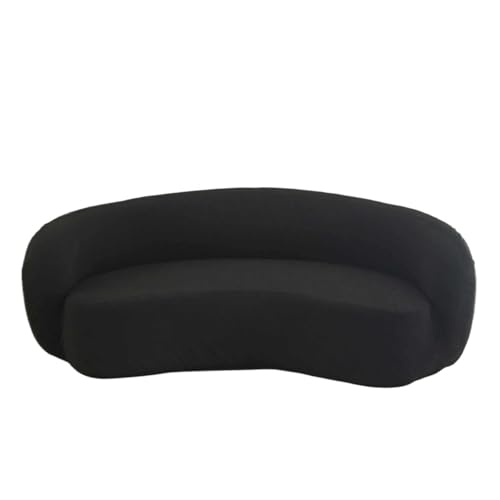 JHOMHF Stretch Bezug for Drehstühle moderner Schonbezug for Akzentstühle Mid Century Sofas waschbarer gebogener Couchschutz for Clubsessel(Black,2seat) von JHOMHF