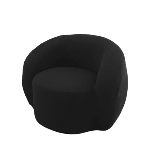 JHOMHF Stretch Bezug for Drehstühle moderner Schonbezug for Akzentstühle Mid Century Sofas waschbarer gebogener Couchschutz for Clubsessel(Black,Chair) von JHOMHF