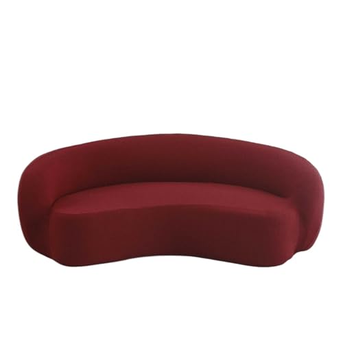 JHOMHF Stretch Bezug for Drehstühle moderner Schonbezug for Akzentstühle Mid Century Sofas waschbarer gebogener Couchschutz for Clubsessel(Burgundy,2seat) von JHOMHF