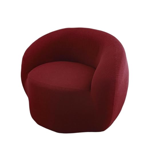 JHOMHF Stretch Bezug for Drehstühle moderner Schonbezug for Akzentstühle Mid Century Sofas waschbarer gebogener Couchschutz for Clubsessel(Burgundy,Chair) von JHOMHF