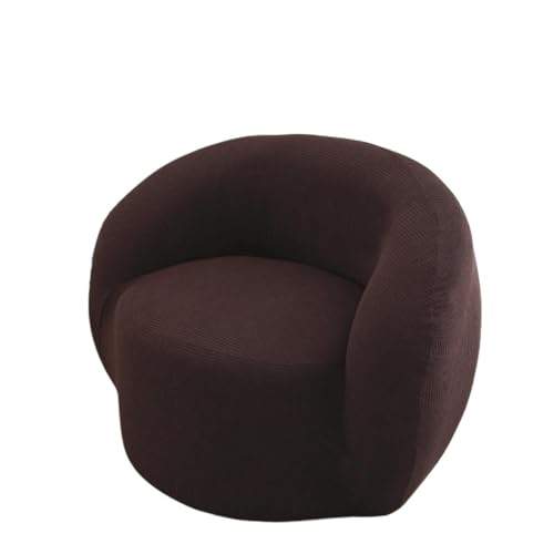 JHOMHF Stretch Bezug for Drehstühle moderner Schonbezug for Akzentstühle Mid Century Sofas waschbarer gebogener Couchschutz for Clubsessel(Coffee Color,Chair) von JHOMHF