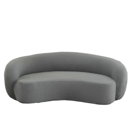 JHOMHF Stretch Bezug for Drehstühle moderner Schonbezug for Akzentstühle Mid Century Sofas waschbarer gebogener Couchschutz for Clubsessel(Dark Gray,2seat) von JHOMHF