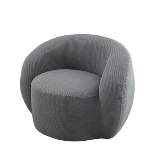 JHOMHF Stretch Bezug for Drehstühle moderner Schonbezug for Akzentstühle Mid Century Sofas waschbarer gebogener Couchschutz for Clubsessel(Dark Gray,Chair) von JHOMHF