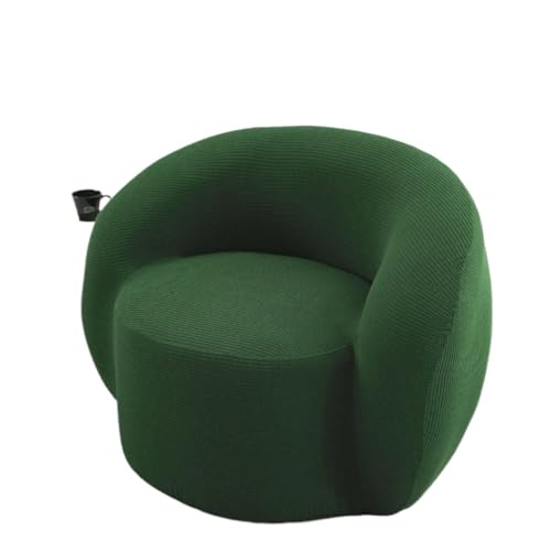 JHOMHF Stretch Bezug for Drehstühle moderner Schonbezug for Akzentstühle Mid Century Sofas waschbarer gebogener Couchschutz for Clubsessel(Dark Green,Chair) von JHOMHF