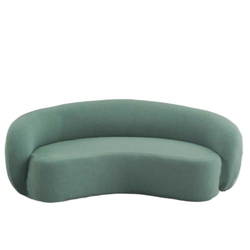JHOMHF Stretch Bezug for Drehstühle moderner Schonbezug for Akzentstühle Mid Century Sofas waschbarer gebogener Couchschutz for Clubsessel(Matcha,2seat) von JHOMHF