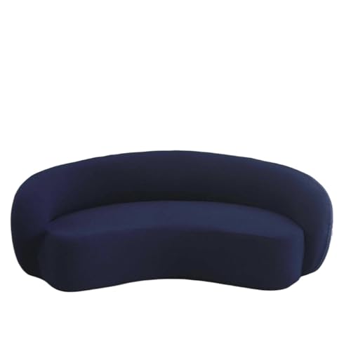 JHOMHF Stretch Bezug for Drehstühle moderner Schonbezug for Akzentstühle Mid Century Sofas waschbarer gebogener Couchschutz for Clubsessel(Navy Blue,2seat) von JHOMHF