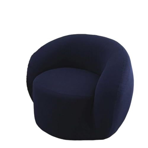 JHOMHF Stretch Bezug for Drehstühle moderner Schonbezug for Akzentstühle Mid Century Sofas waschbarer gebogener Couchschutz for Clubsessel(Navy Blue,Chair) von JHOMHF